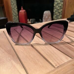 Tahari Purple and Black Retro Cat-Eye Sunglasses